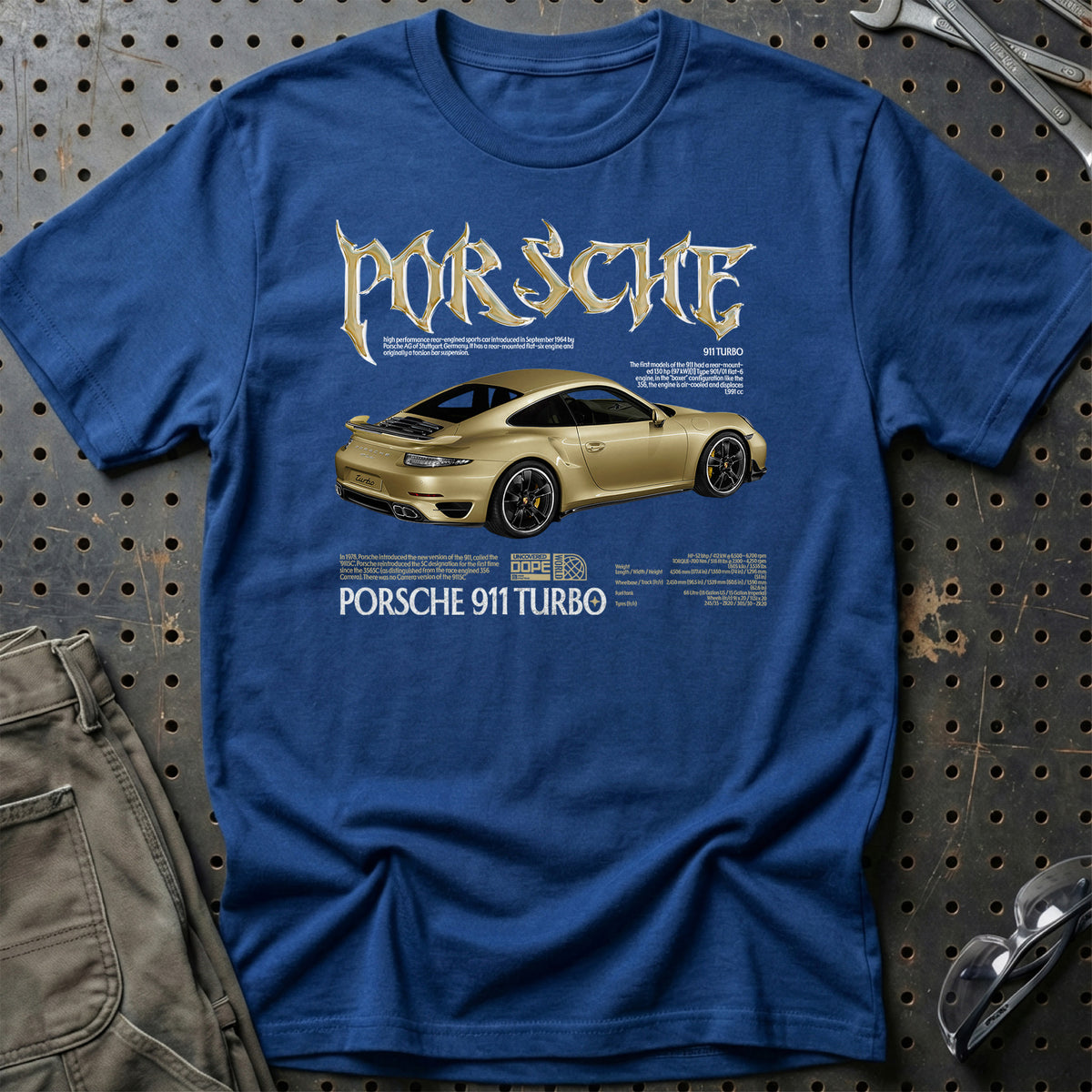 
Porsche 911 Turbo T-Shirt – Blå Royal