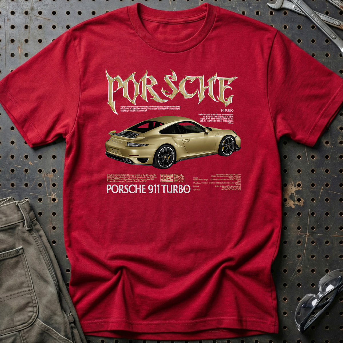 
Porsche 911 Turbo T-Shirt – Rød