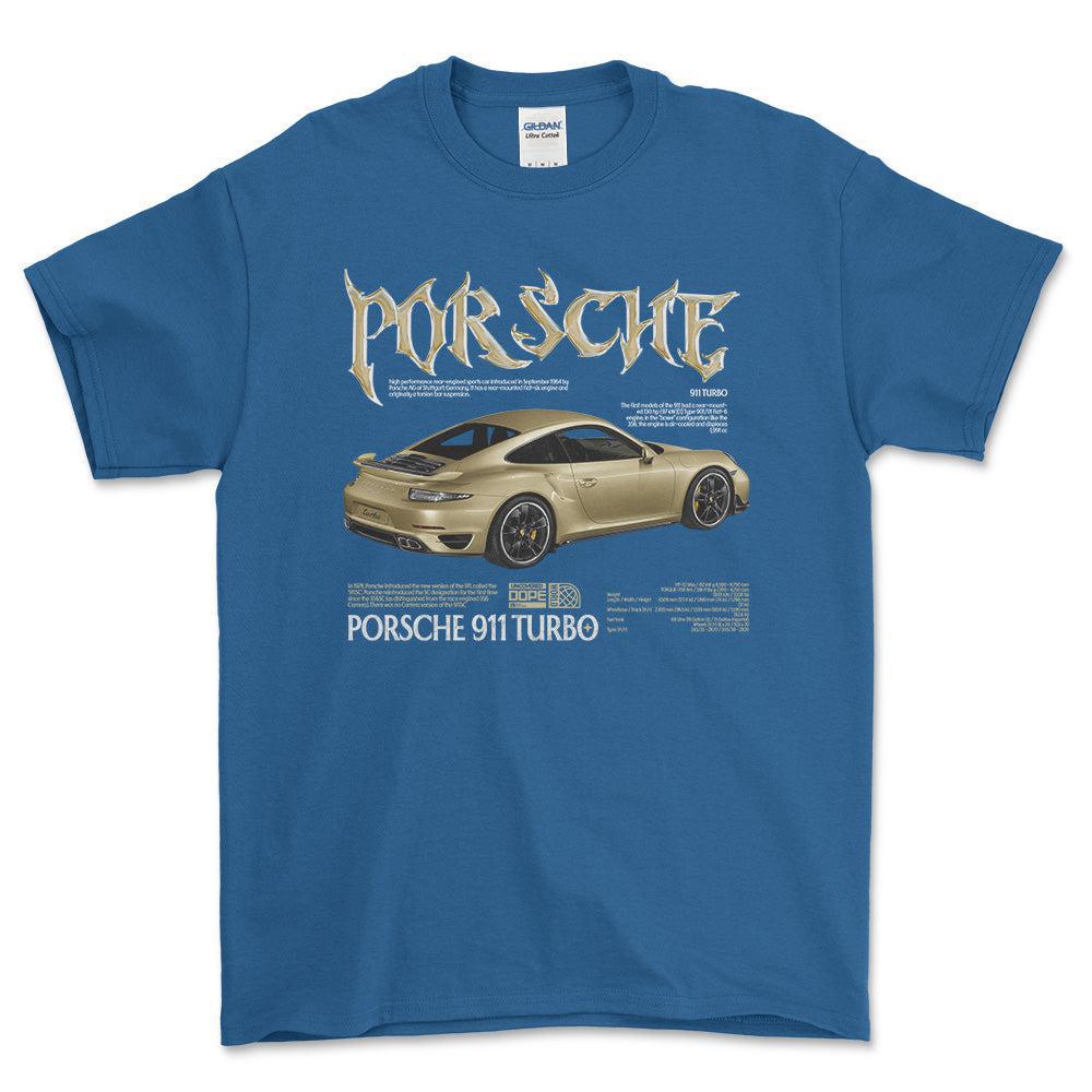 Porsche 911 Turbo - Unisex T-Shirt-Beklædning-Porsche-Blå Royal-S-Forside-Garage Culture Shop- garage - man cave - merchandise