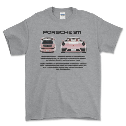 Porsche 911 - Unisex T-Shirt-Beklædning-Porsche-Grå Sport-S-Forside-Garage Culture Shop- garage - man cave - merchandise