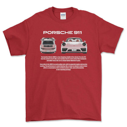Porsche 911 - Unisex T-Shirt-Beklædning-Porsche-Rød-S-Forside-Garage Culture Shop- garage - man cave - merchandise