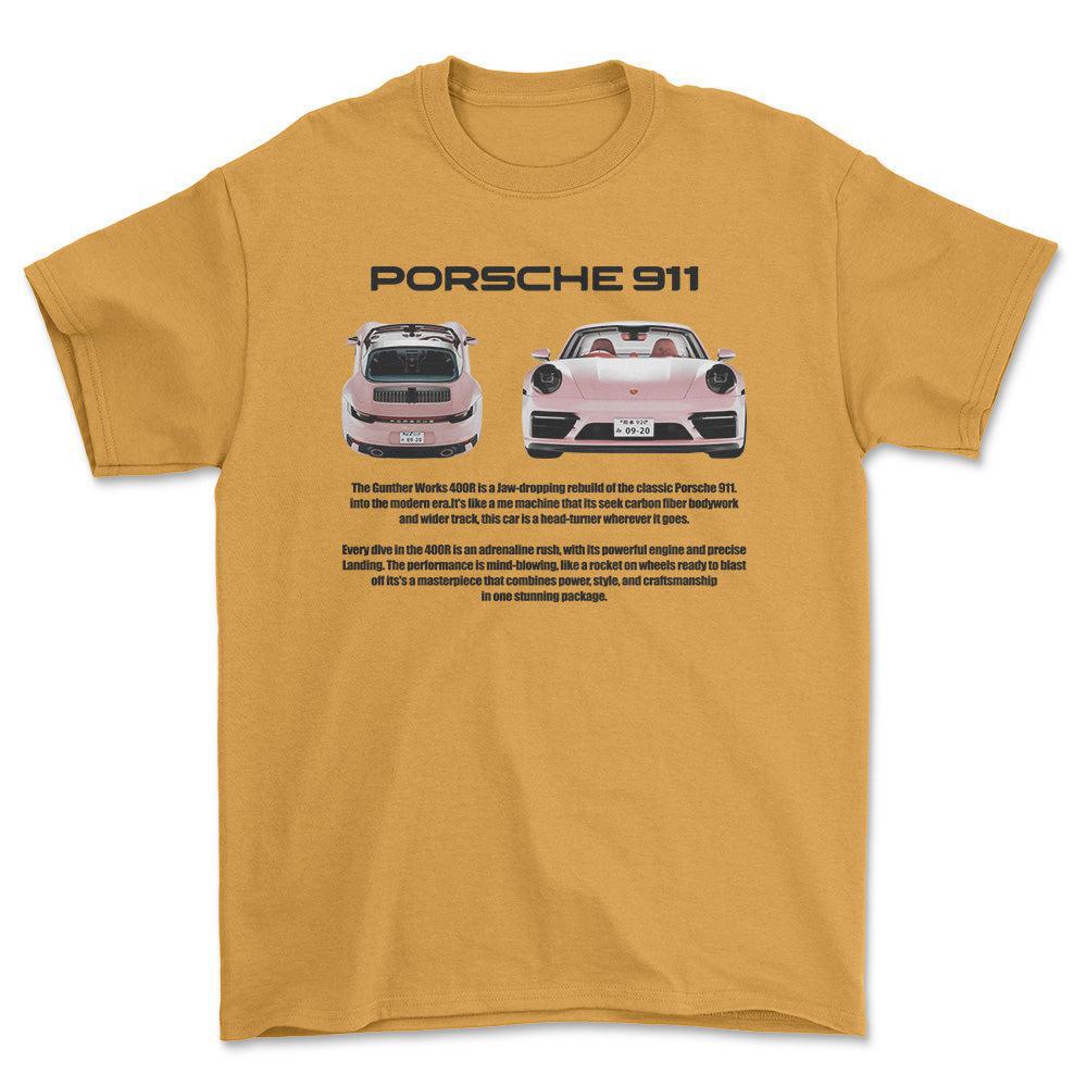 Porsche 911 - Unisex T-Shirt-Beklædning-Porsche-Guld-S-Forside-Garage Culture Shop- garage - man cave - merchandise