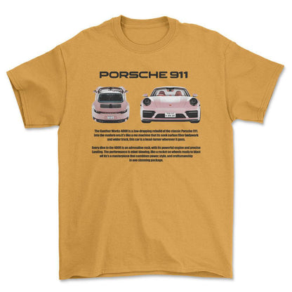 Porsche 911 - Unisex T-Shirt-Beklædning-Porsche-Guld-S-Forside-Garage Culture Shop- garage - man cave - merchandise