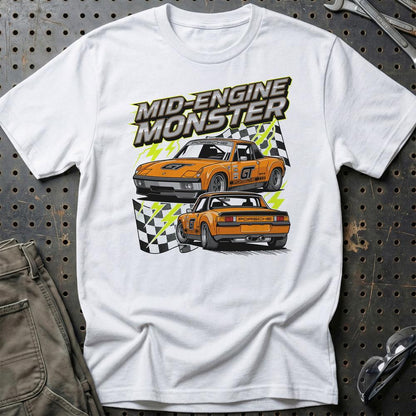 Porsche 914 T-Shirt – Mid-Engine Monster - Unisex T-Shirt-Beklædning-Porsche-Hvid-S-Garage Culture Shop- garage - man cave - merchandise