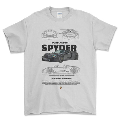 Porsche 918 Spyder - Unisex T-Shirt-Beklædning-Porsche-Hvid-S-Forside-Garage Culture Shop- garage - man cave - merchandise