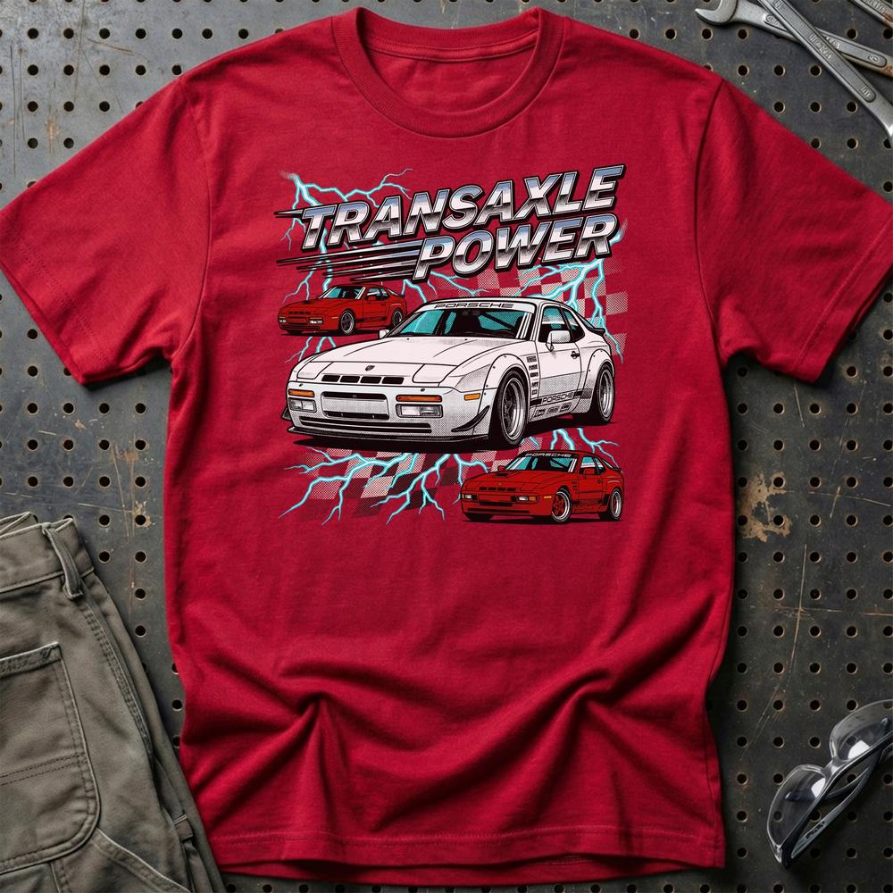 Porsche 924/944 T-Shirt - Klassisk Transaxle Ikon T-Shirt-Beklædning-Porsche-Rød-S-Garage Culture Shop- garage - man cave - merchandise