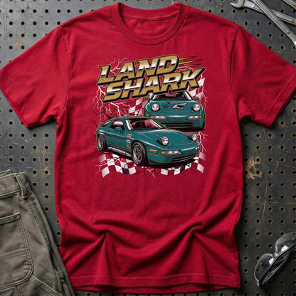 Porsche 928 T-Shirt – Land Shark Edition - Unisex T-Shirt-Beklædning-Porsche-Rød-S-Garage Culture Shop- garage - man cave - merchandise