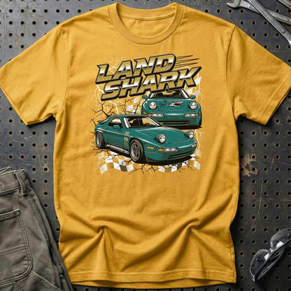 Porsche 928 T-Shirt – Land Shark Edition - Unisex T-Shirt-Beklædning-Porsche-Guld-S-Garage Culture Shop- garage - man cave - merchandise