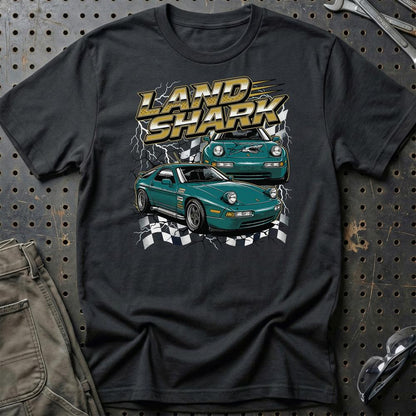 Porsche 928 T-Shirt – Land Shark Edition - Unisex T-Shirt-Beklædning-Porsche-Sort-S-Garage Culture Shop- garage - man cave - merchandise