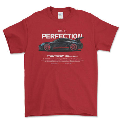 Porsche 992 - Unisex T-Shirt-Beklædning-Porsche-Rød-S-Forside-Garage Culture Shop- garage - man cave - merchandise