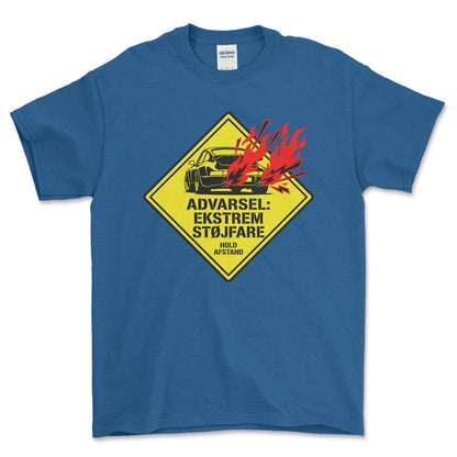Porsche Advarsel- Ekstrem Støjfare - Unisex T-Shirt-Beklædning-Porsche-Blå Royal-S-Garage Culture Shop- garage - man cave - merchandise