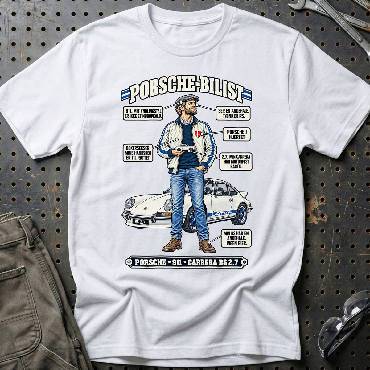 
Porsche-Bilist T-Shirt – Hvid
