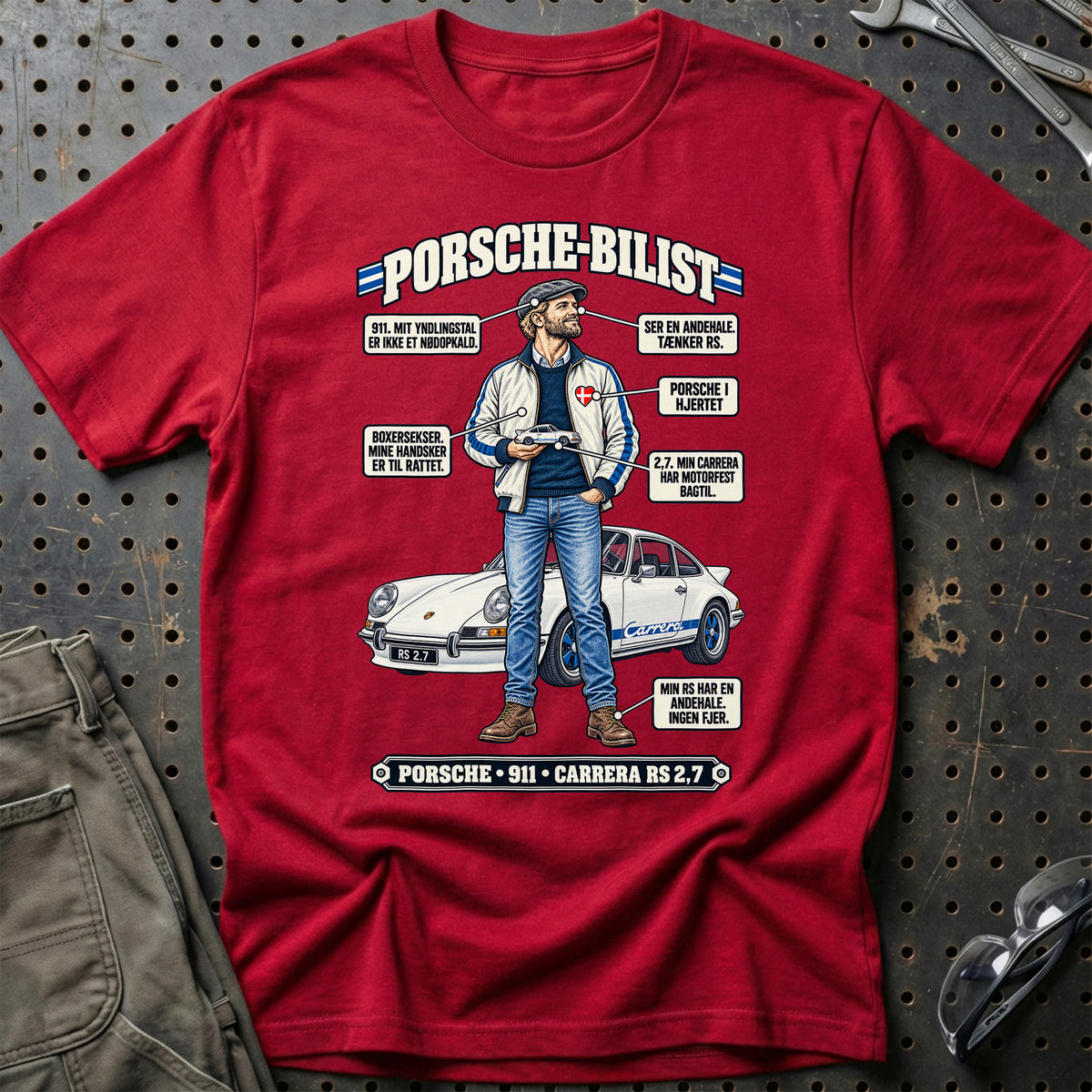 
Porsche-Bilist T-Shirt – Rød