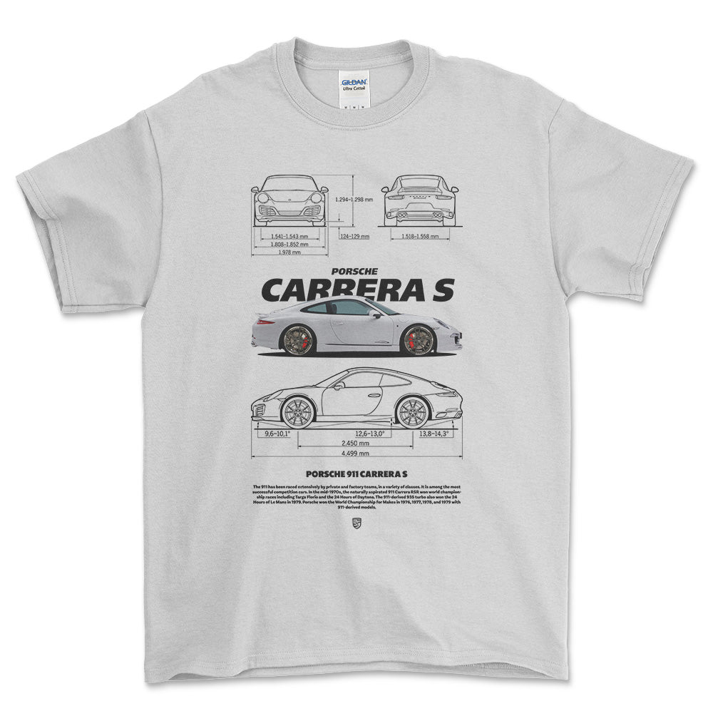 Porsche Carrera S - Unisex T-Shirt-Beklædning-Porsche-Hvid-S-Forside-Garage Culture Shop- garage - man cave - merchandise
