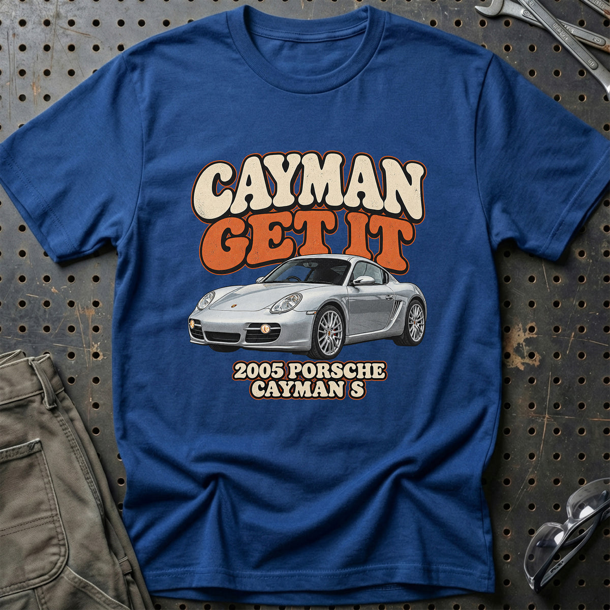 
Porsche Cayman S 2005 – Cayman Get It T-Shirt – Blå Royal