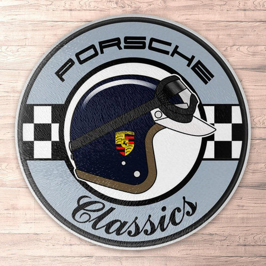 Porsche Classics Runde Skilte , Musemåtte Rundt , Kop Underlag, Underlagssæt-Runde Skilte-Porsche-Garage Culture Shop- garage - man cave - merchandise