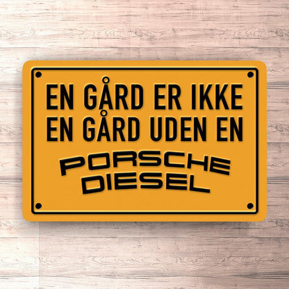 Porsche En Gård Er Ikke En Gård Uden En Porsche Skilte, Musemåtte, Dørmåtte , Plakat-Skilte-Porsche-Garage Culture Shop- garage - man cave - merchandise