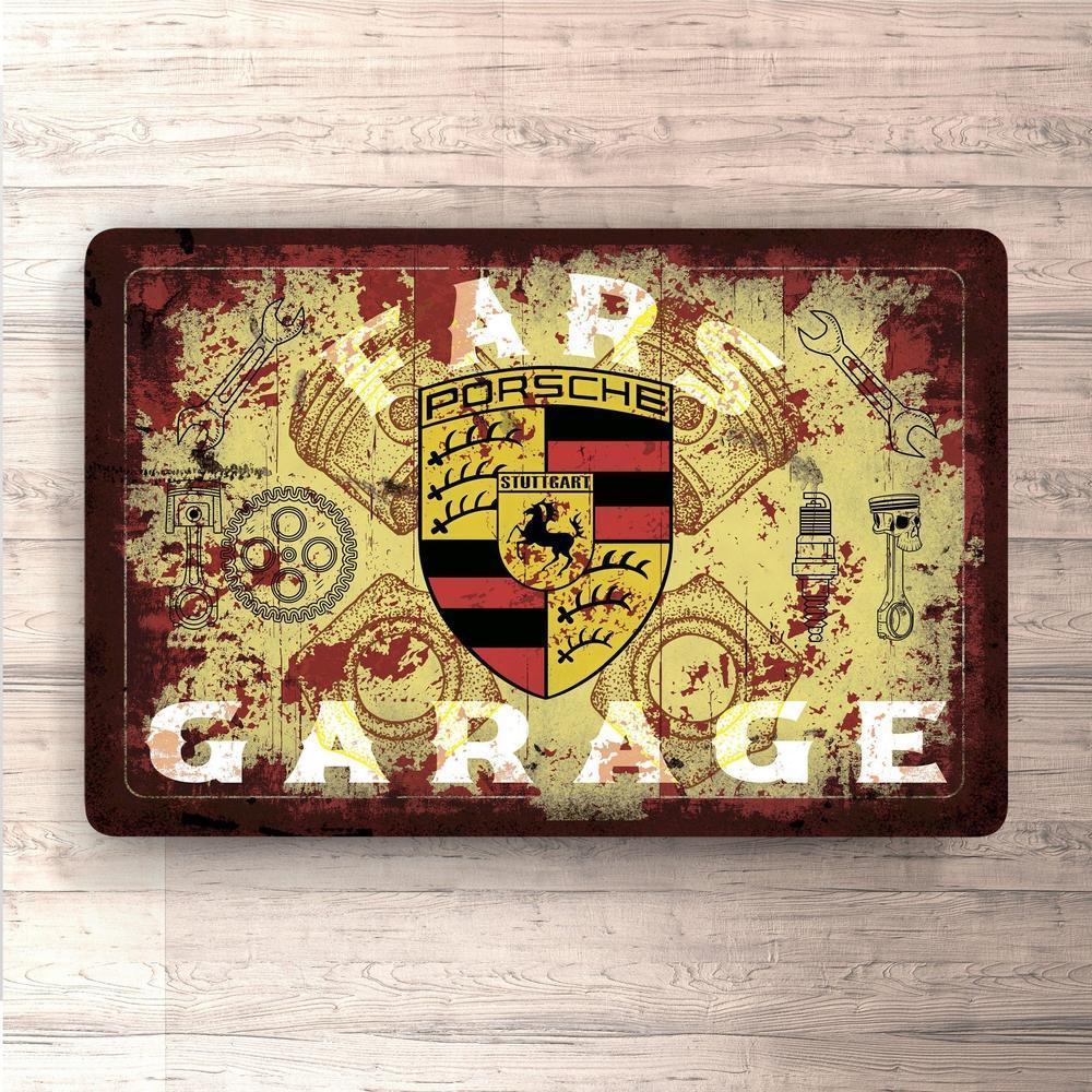Porsche Fars Garage Vintage Skilte, Musemåtte, Dørmåtte , Plakat-Skilte-Porsche-Garage Culture Shop- garage - man cave - merchandise