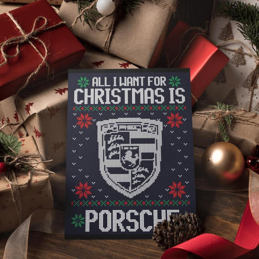 Porsche Juleskilte All I Want For Christmas Is Skilte, Musemåtte, Dørmåtte-Skilte-Porsche-Garage Culture Shop- garage - man cave - merchandise