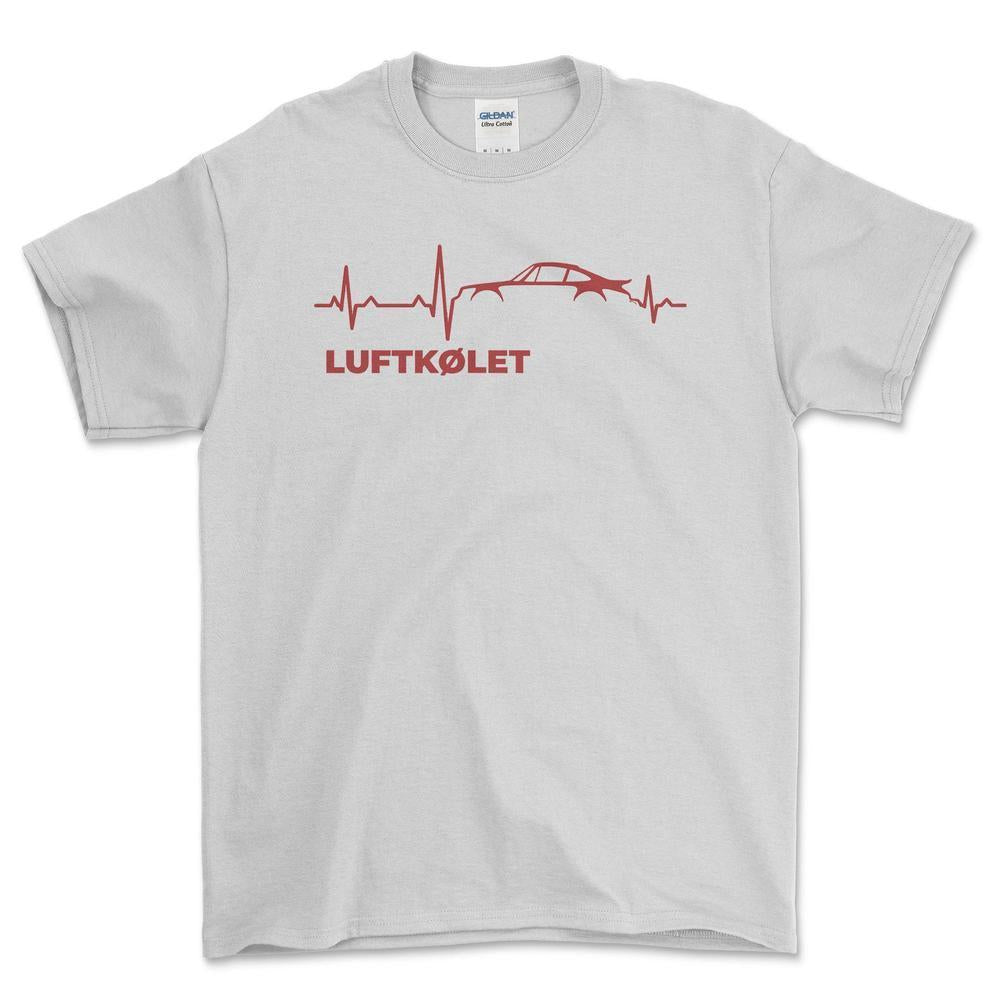 Porsche Luftkølet Hjerte - Unisex T-Shirt-Beklædning-Porsche-Hvid-S-Garage Culture Shop- garage - man cave - merchandise