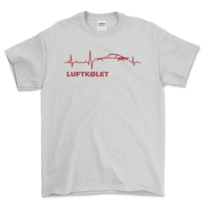 Porsche Luftkølet Hjerte - Unisex T-Shirt-Beklædning-Porsche-Hvid-S-Garage Culture Shop- garage - man cave - merchandise