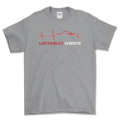 Porsche Luftkølet Hjerte - Unisex T-Shirt-Beklædning-Porsche-Grå Sport-S-Garage Culture Shop- garage - man cave - merchandise