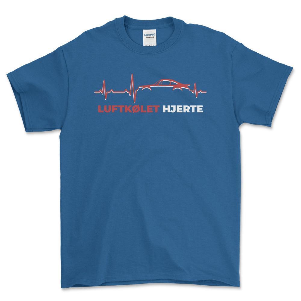 Porsche Luftkølet Hjerte - Unisex T-Shirt-Beklædning-Porsche-Blå Royal-S-Garage Culture Shop- garage - man cave - merchandise