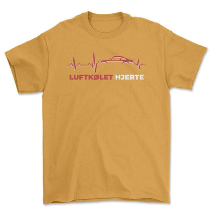 Porsche Luftkølet Hjerte - Unisex T-Shirt-Beklædning-Porsche-Guld-S-Garage Culture Shop- garage - man cave - merchandise
