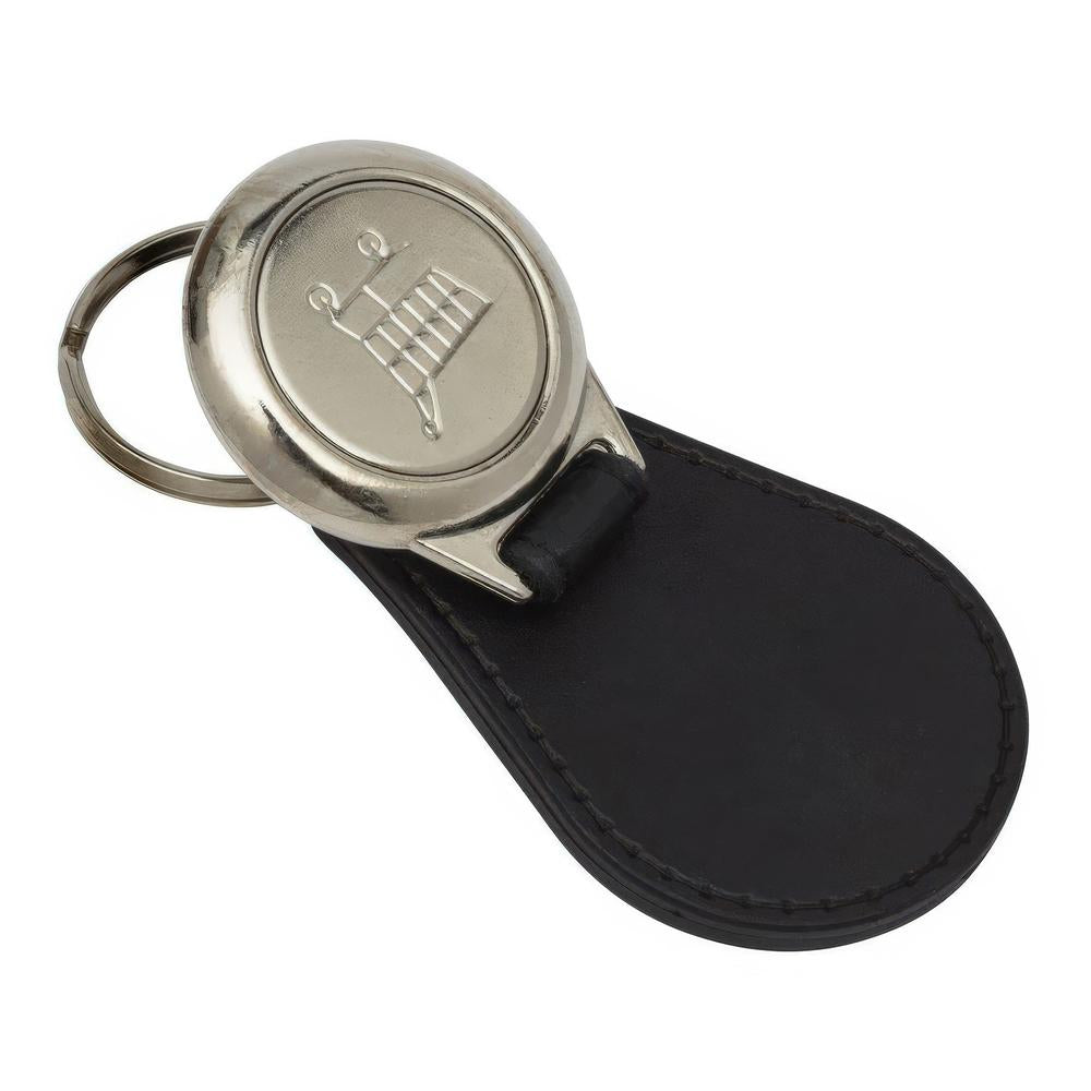 Porsche - Nøglering med Indkøbsvognsmønt – Metal & Kunstlæder-Nøglering-Porsche-Garage Culture Shop- garage - man cave - merchandise