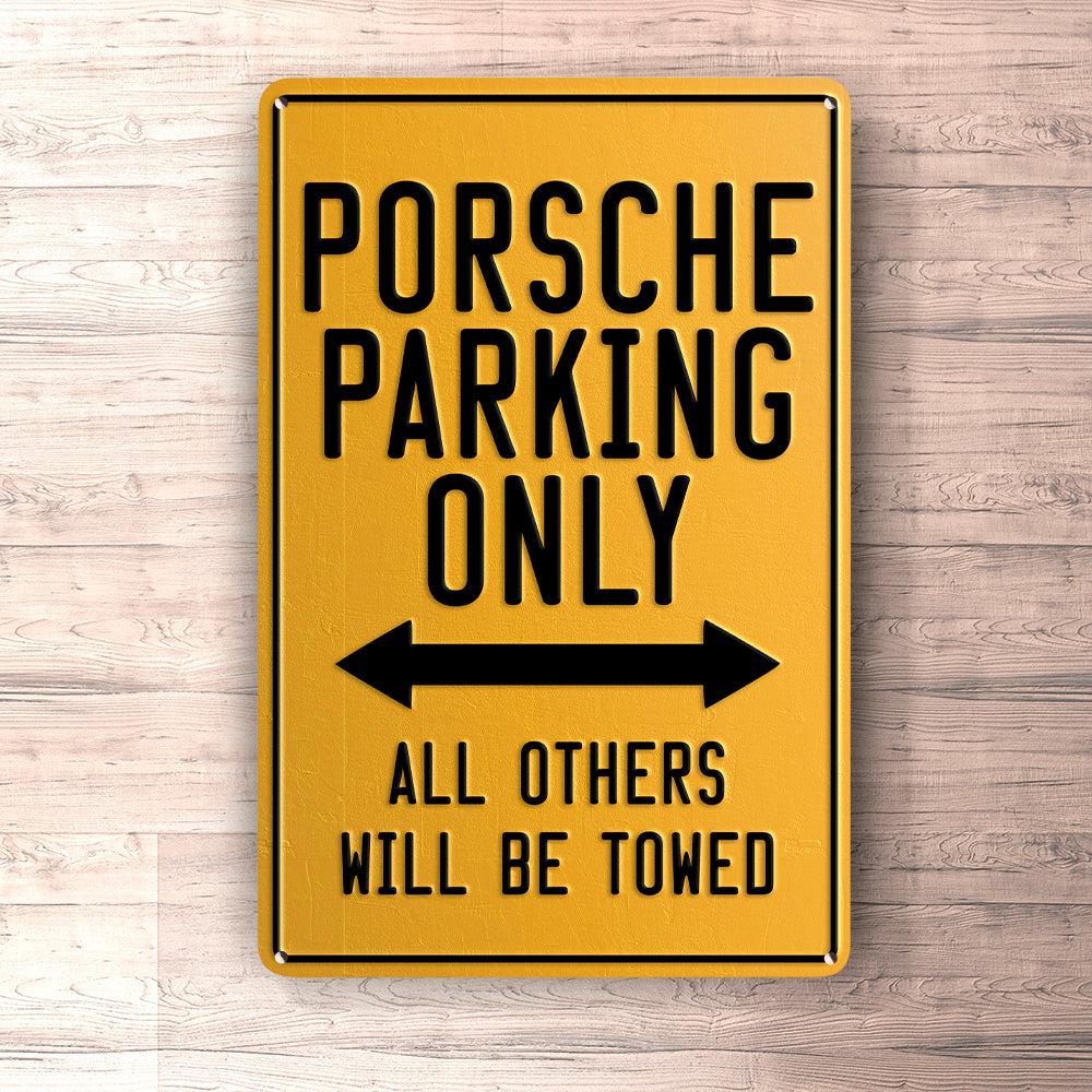 Porsche Parking Only Skilte, Musemåtte, Dørmåtte-Parking skilte-Porsche-Garage Culture Shop- garage - man cave - merchandise