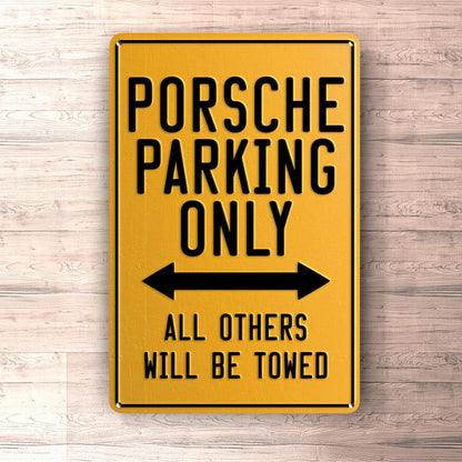 Porsche Parking Only Skilte, Musemåtte, Dørmåtte-Parking skilte-Porsche-Garage Culture Shop- garage - man cave - merchandise