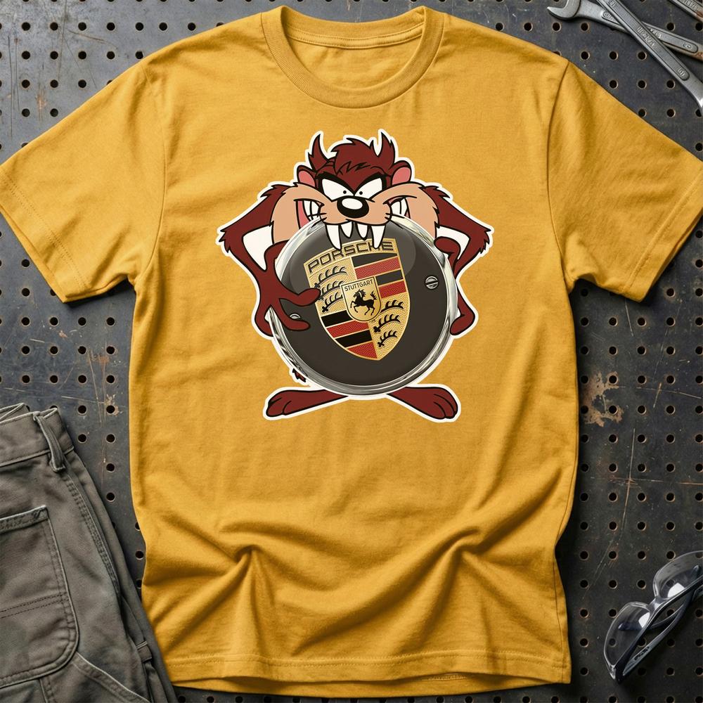 Porsche TAZ T-Shirt-Beklædning-Porsche-Guld-S-Garage Culture Shop- garage - man cave - merchandise
