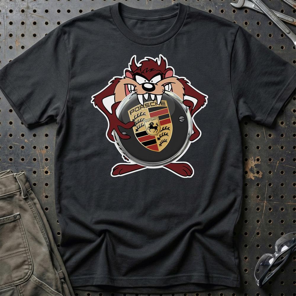 Porsche TAZ T-Shirt-Beklædning-Porsche-Sort-S-Garage Culture Shop- garage - man cave - merchandise