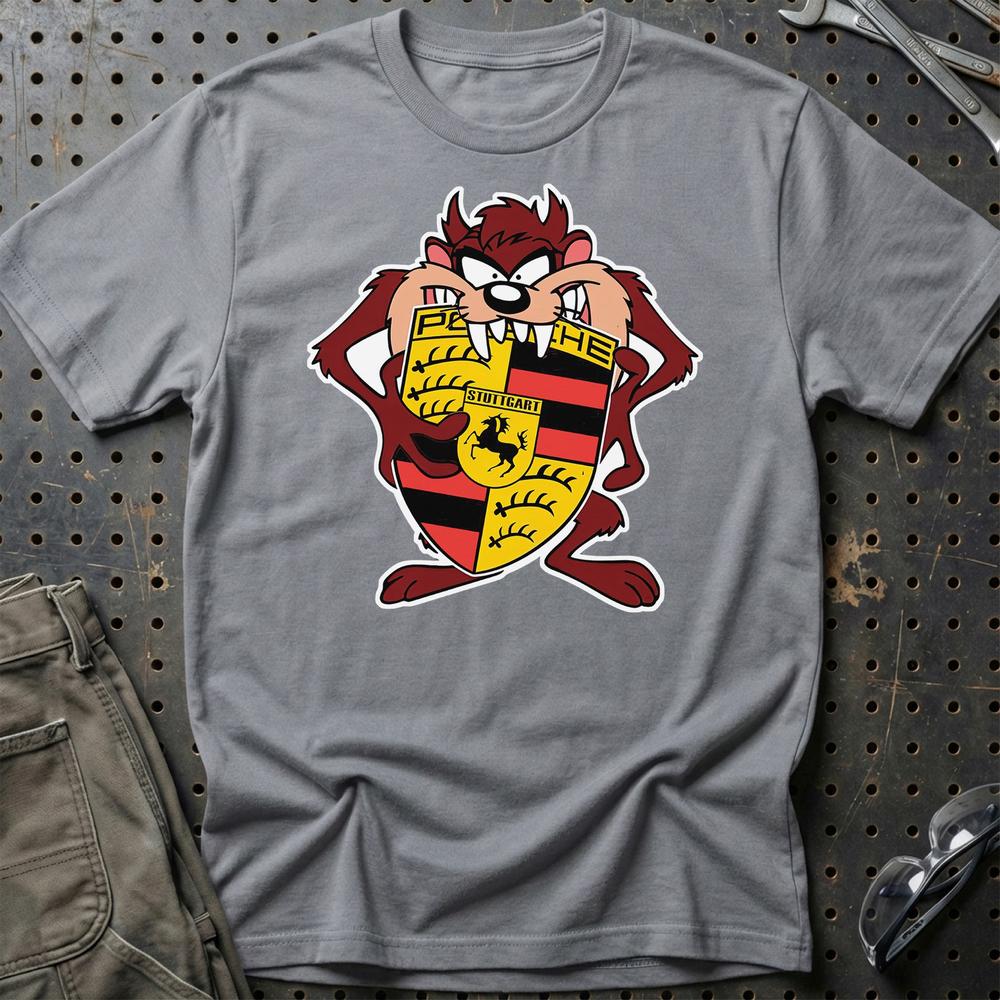 Porsche TAZ Unisex T-Shirt , Bomuld-Beklædning-Porsche-Grå Sport-S-Garage Culture Shop- garage - man cave - merchandise