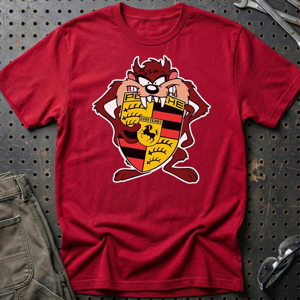 Porsche TAZ Unisex T-Shirt , Bomuld-Beklædning-Porsche-Rød-S-Garage Culture Shop- garage - man cave - merchandise