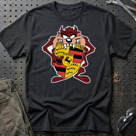 Porsche TAZ Unisex T-Shirt , Bomuld-Beklædning-Porsche-Sort-S-Garage Culture Shop- garage - man cave - merchandise