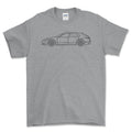 Porsche Taycan Turbo S Cross Turismo 2021 Outline T-Shirt-Beklædning-Porsche-Grå Sport-S-Garage Culture Shop- garage - man cave - merchandise