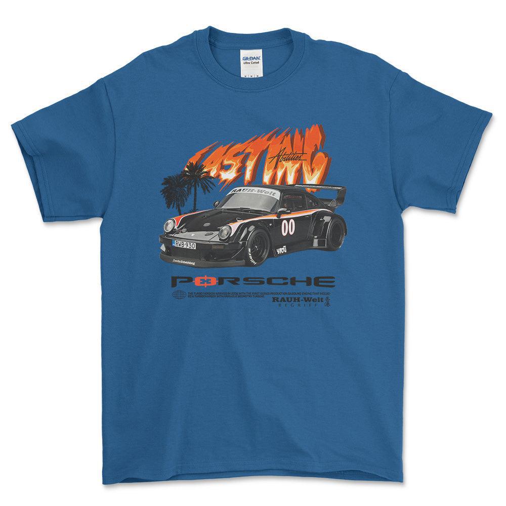 Porsche Turbo - Unisex T-Shirt-Beklædning-Porsche-Blå Royal-S-Forside-Garage Culture Shop- garage - man cave - merchandise