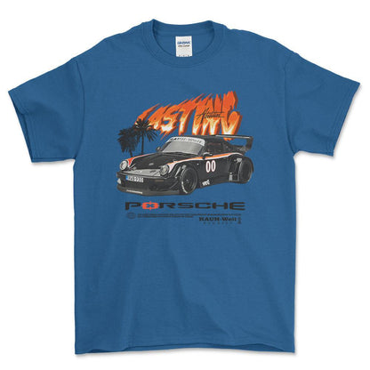 Porsche Turbo - Unisex T-Shirt-Beklædning-Porsche-Blå Royal-S-Forside-Garage Culture Shop- garage - man cave - merchandise