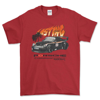 Porsche Turbo - Unisex T-Shirt-Beklædning-Porsche-Rød-S-Forside-Garage Culture Shop- garage - man cave - merchandise
