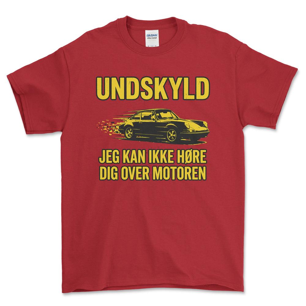 Porsche Undskyld – Jeg Kan Ikke Høre Dig Over Motoren - Unisex T-Shirt-Beklædning-Porsche-Rød-S-Garage Culture Shop- garage - man cave - merchandise