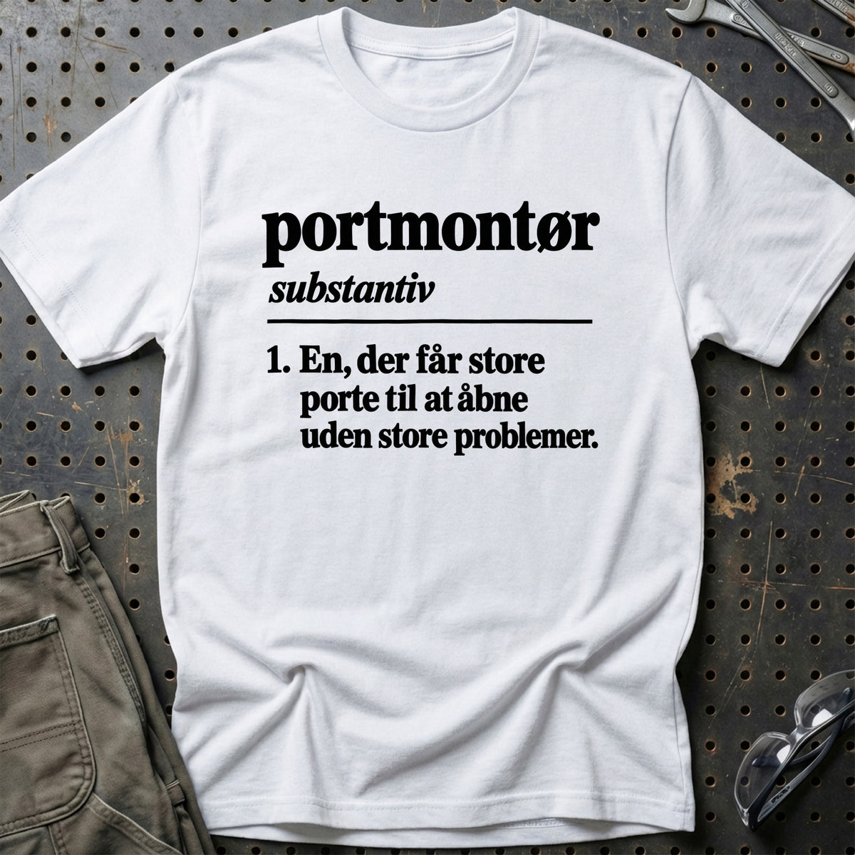 
Portmontør – Definition T-Shirt – Hvid