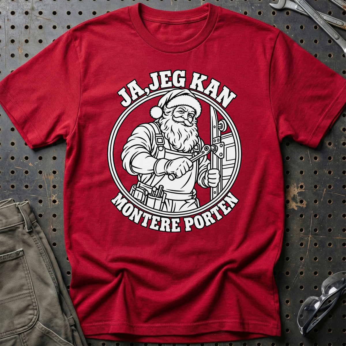 
Portmontør – Santa Kan Det – Jul T-Shirt – Rød