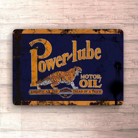 Powerlube Motorolie Skilte, Musemåtte, Dørmåtte-Skilte-Motoroil-Garage Culture Shop- garage - man cave - merchandise