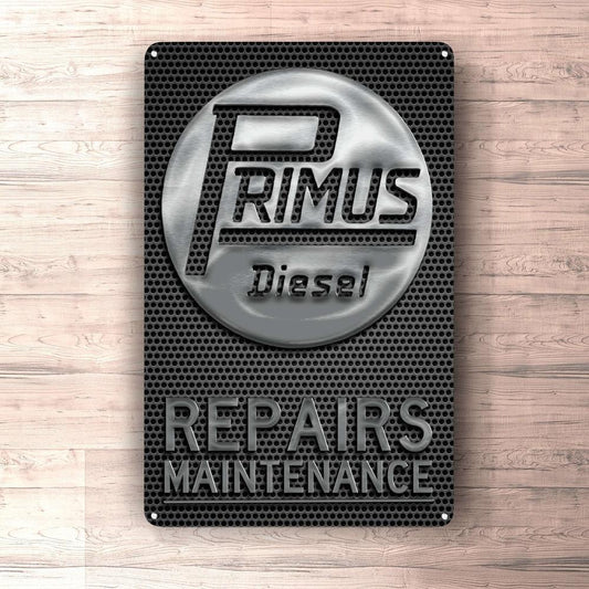 Primus Repairs Maintenance Skilte, Musemåtte, Dørmåtte , Plakat-Skilte-Primus-Garage Culture Shop- garage - man cave - merchandise
