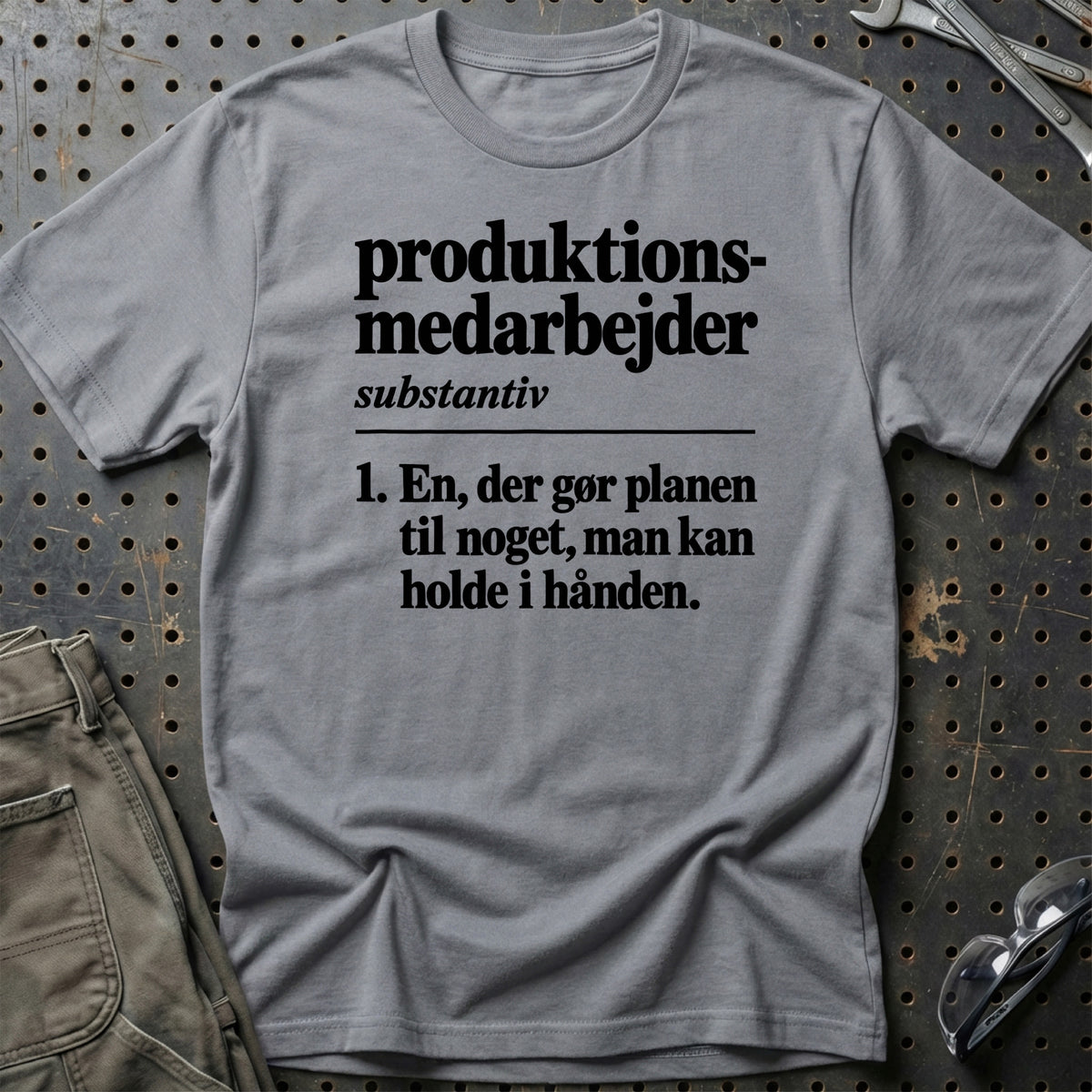 
Produktionsmedarbejder – Definition T-Shirt – Grå Sport