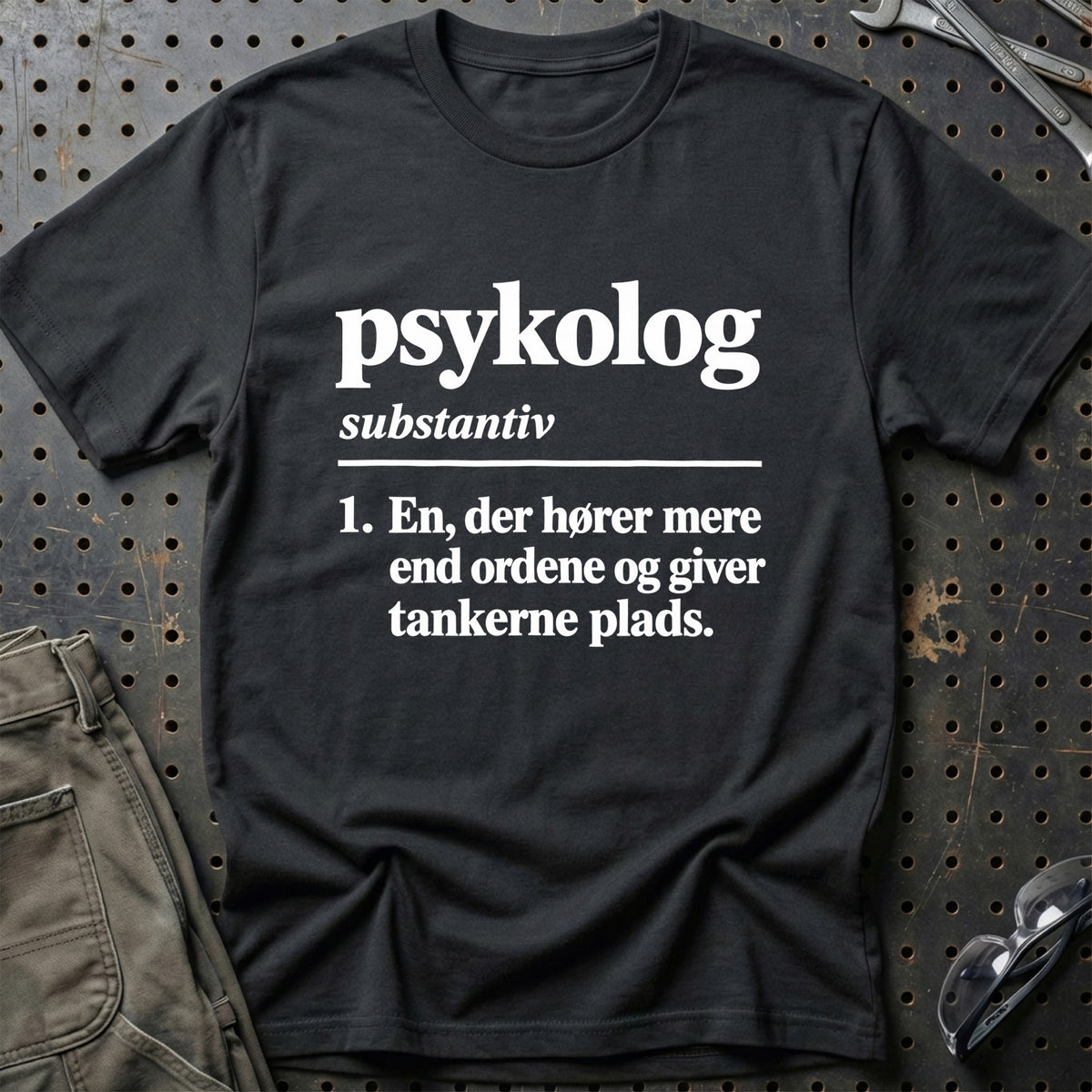 
Psykolog – Definition T-Shirt – Sort