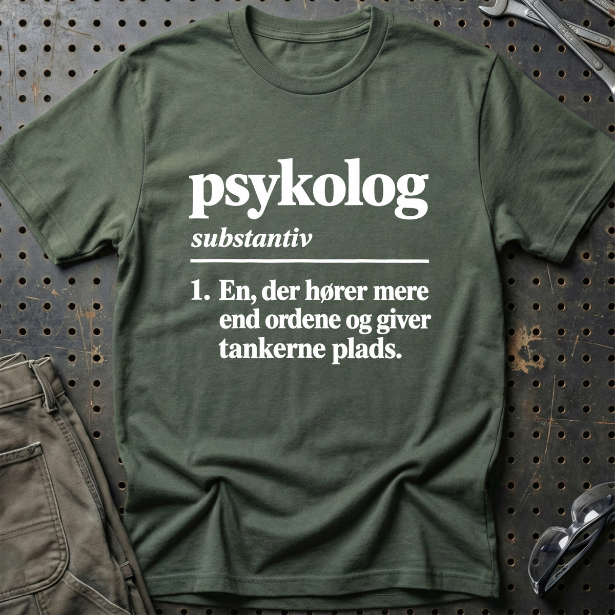
Psykolog – Definition T-Shirt – Grøn Militær