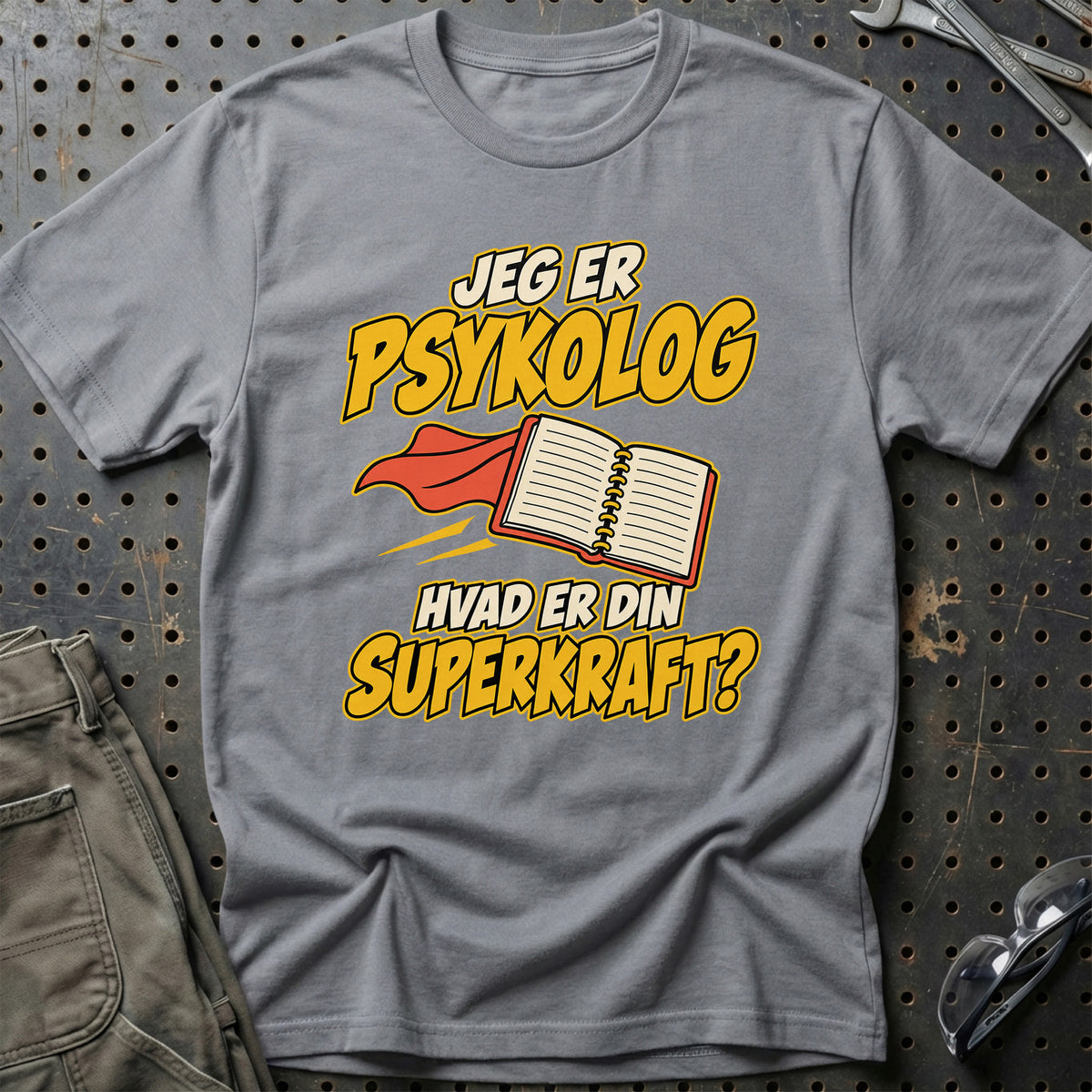 
Psykolog – Hvad er din superkraft? – Unisex T-Shirt – Grå Sport