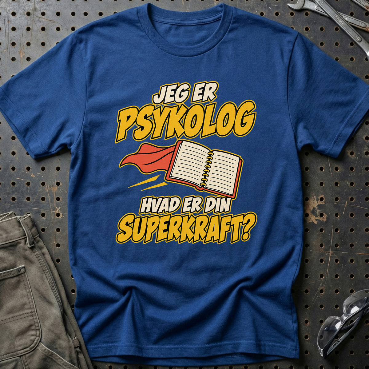 
Psykolog – Hvad er din superkraft? – Unisex T-Shirt – Blå Royal